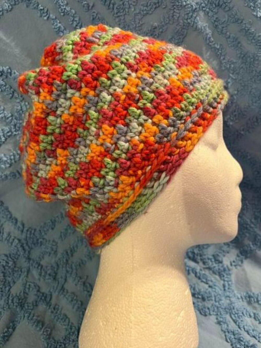 ❤️‍🐻❤Adult Beanie - New Handmade Multi-Colored  8.5" Long 22"-27" Circumference